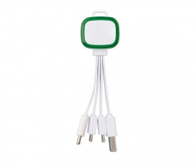 Multi-USB-Ladekabel REFLECTS-COLLECTION 500 Werbeartikel weiß/grün