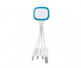 Multi-USB-Ladekabel REFLECTS-COLLECTION 500 Werbemittel weiß/hellblau