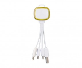Multi-USB-Ladekabel REFLECTS-COLLECTION 500 mit Werbeanbringung weiß/gelb