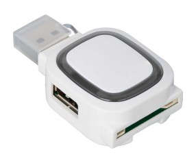 USB-Hub mit 2 Anschlüssen und Speicherkartenlesegerät REFLECTS-COLLECTION 500 mit Werbeanbringung we