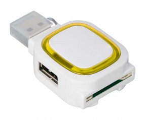 USB-Hub mit 2 Anschlüssen und Speicherkartenlesegerät REFLECTS-COLLECTION 500 mit Werbeanbringung we