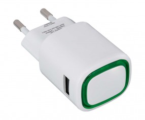 USB-Ladeadapter REFLECTS-COLLECTION 500 Werbegeschenk weiß/grün