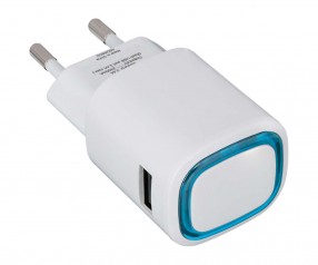 USB-Ladeadapter REFLECTS-COLLECTION 500 Werbepräsent weiß/hellblau