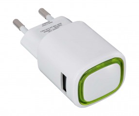 USB-Ladeadapter REFLECTS-COLLECTION 500 Promotion-Artikel weiß/hellgrün