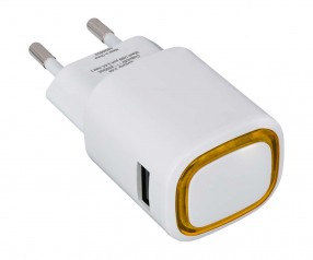 USB-Ladeadapter REFLECTS-COLLECTION 500 mit Werbeanbringung weiß/orange