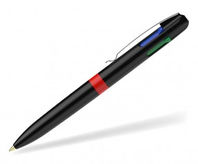 Schneider TAKE 4 PROMO Werbekugelschreiber mit 4 farbigen Minen - RECYCLING - schwarz rot