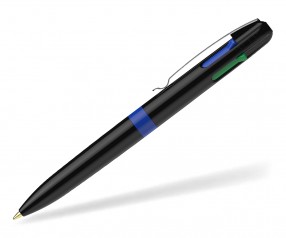 Schneider TAKE 4 PROMO Werbekugelschreiber mit 4 farbigen Minen - RECYCLING - schwarz blau