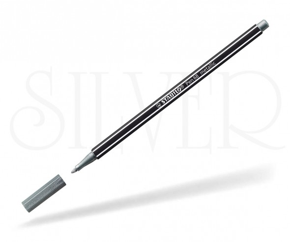 STABILO pen 68 Fasermaler metallic silber