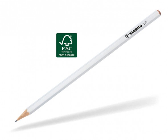 STABILO Bleistift 243 6-kant weiss lackiert