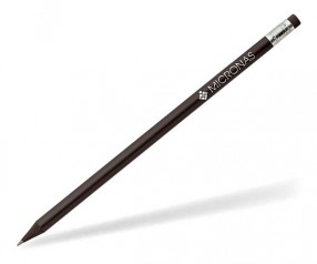 STAEDTLER schwarz durchgefärbter Bleistift mit Radiergummi 16510W schwarz matt