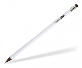 STAEDTLER schwarz durchgefärbter Bleistift mit Radiergummi 16510W weiss