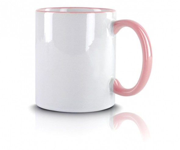 Werbeartikel Kaffeetasse pink incl High-Quality Druck