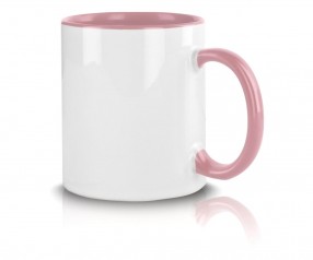 Bedruckte Tasse Werbemittel pink incl. High-Quality Druck