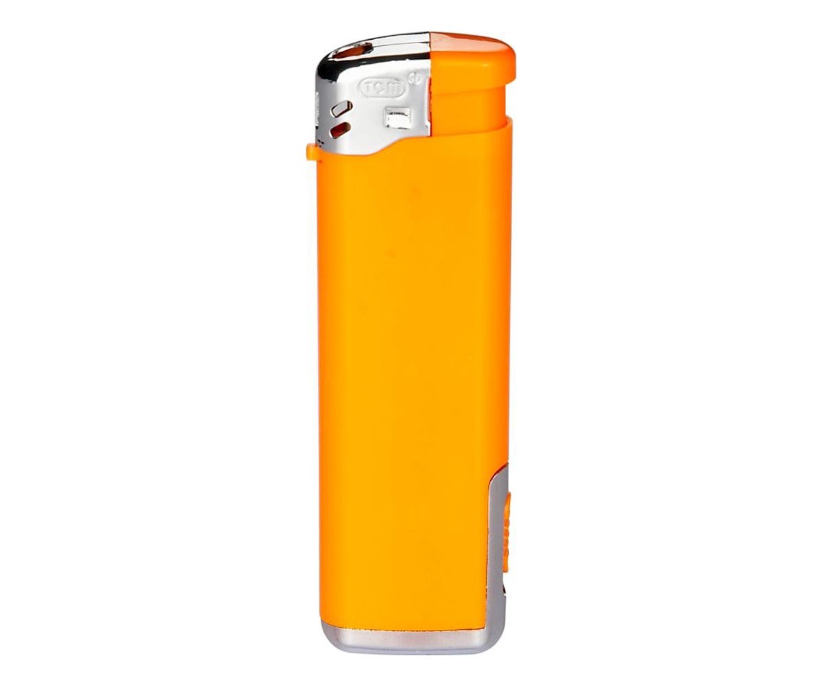 50 Stück Feuerzeuge Orange Elektrozündung mit einfarbigen Werbeaufdruck 