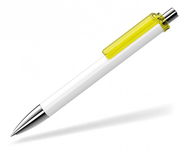 UMA Kugelschreiber FASHION 00134 SI weiss gelb transparent