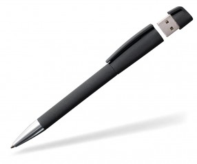 USB-Kugelschreiber Klio Turnus Softgrip M schwarz