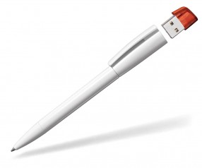 USB Kugelschreiber Klio Turnus UHTR weiss orangerot