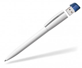 USB-Kugelschreiber Klio Turnus UMTR weiss blau