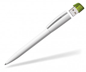 USB-Kugelschreiber Klio Turnus UPTR weiss hellgrün
