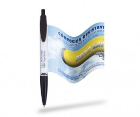 Fahnenkugelschreiber mit ausrollbarem Banner Info Pen 1105 Premium, KLAR
